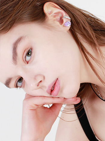 Purple crystal Leaf Earring[DL18SSER13PLF]